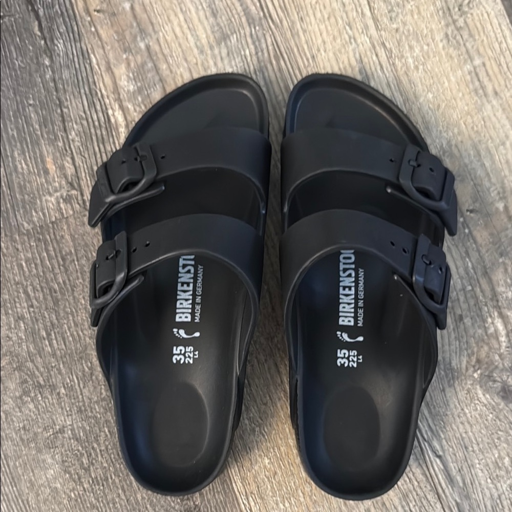 Birkenstock Matte Black Double Strap Sandals
